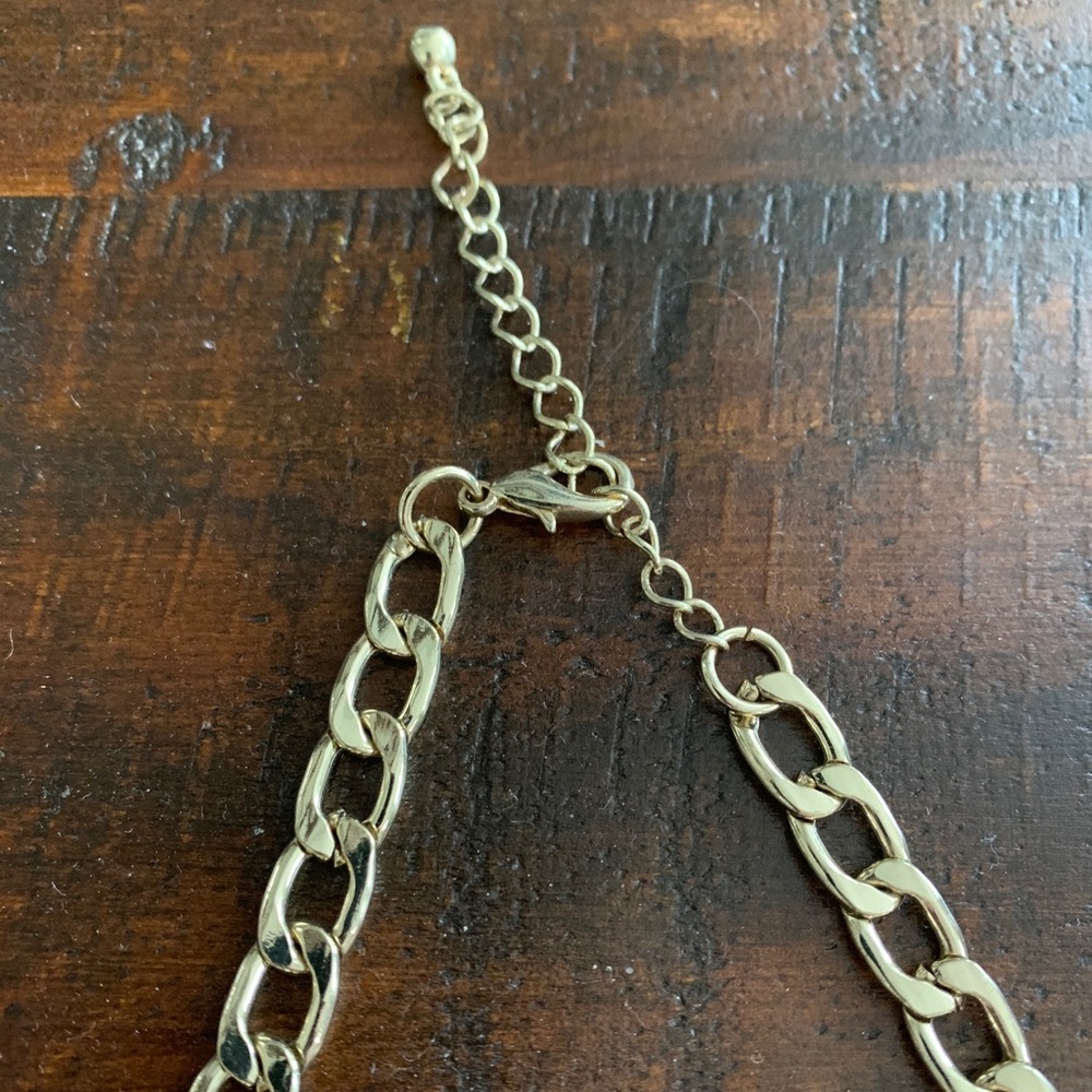 Tortoise And Rhinestone Gold Statement Necklace - image 3